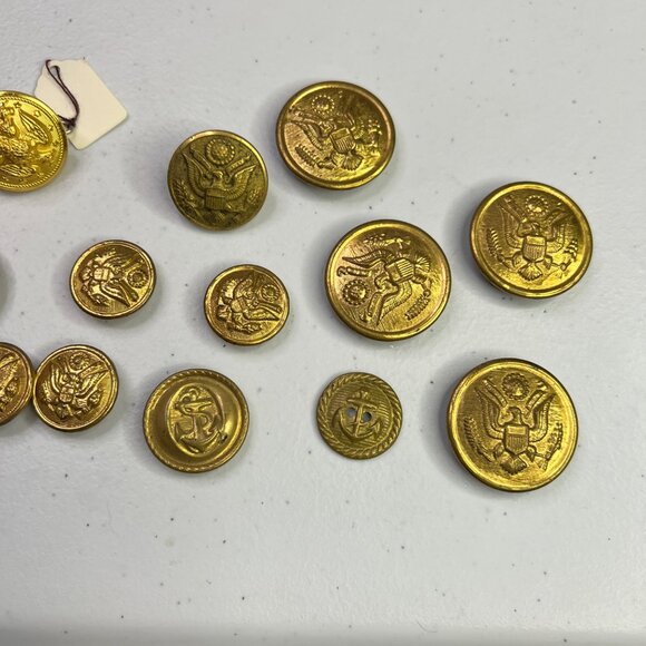 Lot Of Vintage U.S. Navy Anchor & Eagle Uniform Buttons 15 Pcs - Picture 3 of 5